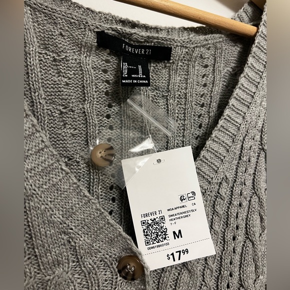 🍯 Sweater Vest • Heather Grey • NWT • Forever 21 - Picture 2 of 3